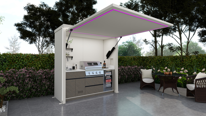 Cocina de exterior cerrada Modelo ARIA blanca